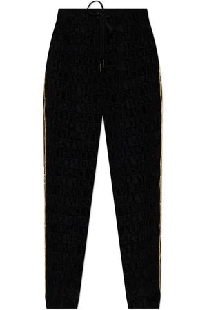 VERSACE Bukser, unisex, Sort, L, Bomuld, Bukser med logo