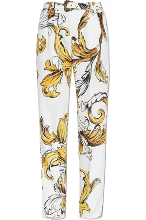 VERSACE Bukser, Dame, Hvid, 2XS, Uld, Mønstrede bukser