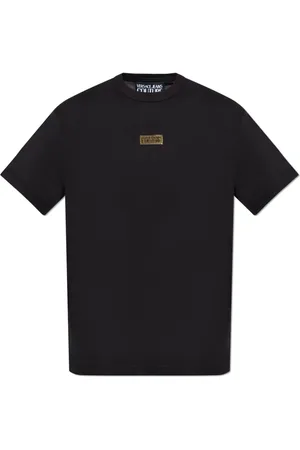 VERSACE Top, Herre, Sort, 2XL, Bomuld, T-shirt med logo