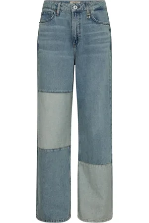 Mos Mosh Jeans, Dame, Blå, W26, Retro-inspireret Block Jeans i Mid