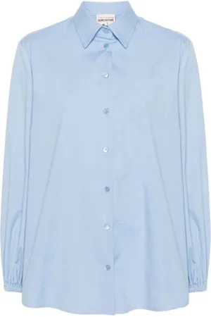 SEMICOUTURE Bluser & Skjorter, Dame, Blå, S, Oxford Jaime Skjorte