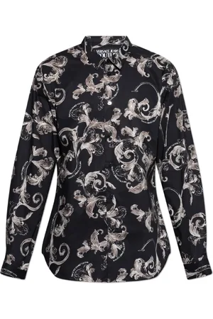 VERSACE Skjorte, Herre, Sort, XL, Bomuld, Skjorte med mønster