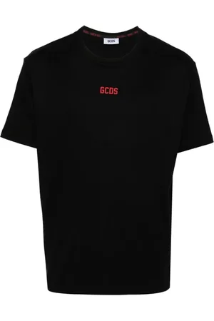 GCDS Top, Herre, Sort, XS, Sort Bling Logo T-shirt