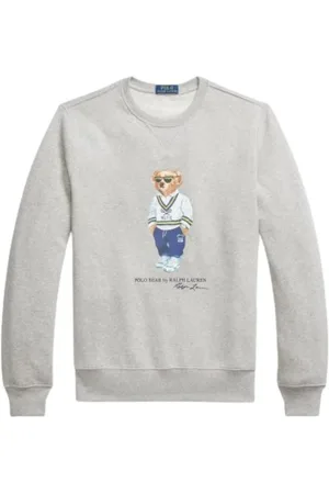 Ralph Lauren Strik, Herre, Grå, M, Bomuld, Polo Bear Sweatshirt