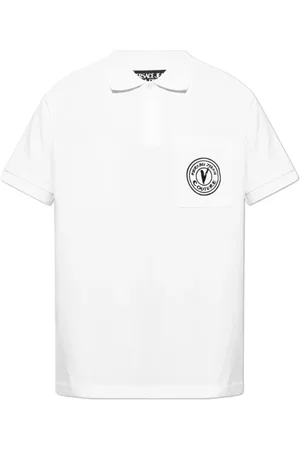 VERSACE Top, Herre, Hvid, 2XL, Bomuld, Polo med logo