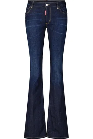 Dsquared2 Jeans, Dame, Blå, M, Bomuld, Flared Jeans med medium talje