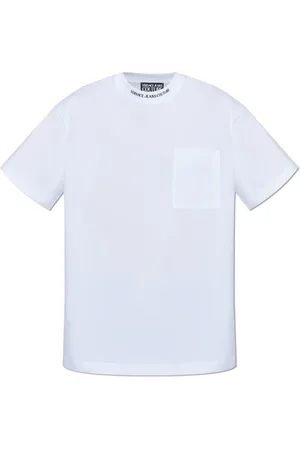 VERSACE Top, Herre, Hvid, XL, Bomuld, T-shirt med logo