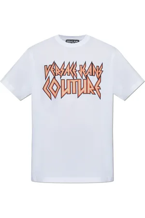 VERSACE Top, Herre, Hvid, S, Bomuld, T-shirt med logo