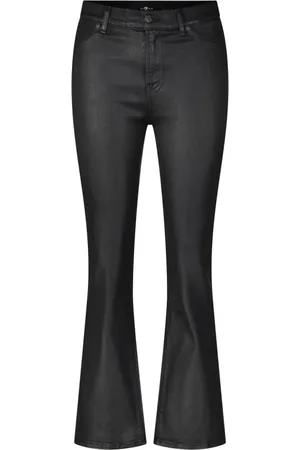 7 for all Mankind Jeans, Dame, Sort, W32, Denim, Coated Denim Bootcut Jeans
