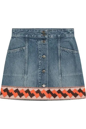 VALENTINO GARAVANI Nederdel, Dame, Blå, S, Bomuld, Mini Nederdel i Trendy Stil