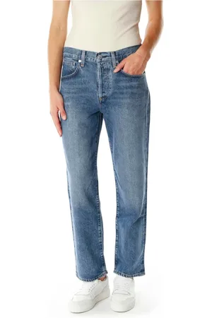 Citizens of Humanity Jeans, Dame, Blå, W30, Denim, Højtaljede afslappede fit cropped jeans
