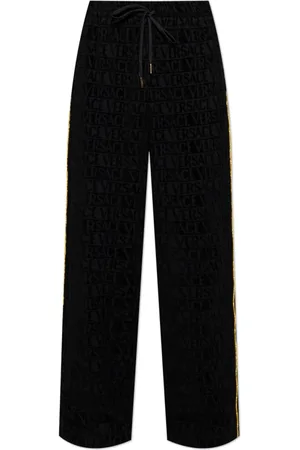 VERSACE Bukser, unisex, Sort, XS, Bomuld, Bukser med logo
