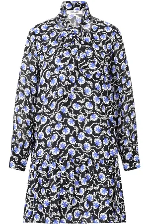 Diane von Furstenberg Kjole, Dame, Sort, XS, Uld, Blomstret Midi Kjole med Elegante Detaljer