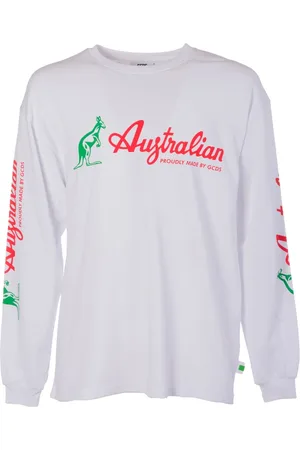 GCDS Top, Herre, Hvid, XL, Hvid Lang Australisk Stil Skjorte