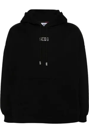 GCDS Sweathshirts & Hoodies, Herre, Sort, S, Sort Bling Logo Hoodie