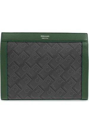 Salvatore Ferragamo Taske, Herre, Grå, ONE SIZE, Læder, Håndtaske