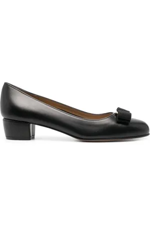 Salvatore Ferragamo Sko, Dame, Sort, 38 1/2 EU, Sorte hæle sko