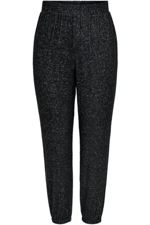 ONLY Bukser, Dame, Sort, L, Polyester, Sorte elastiske bukser til kvinder