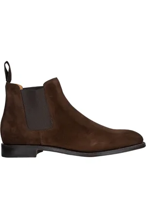 JOHN LOBB Sko, Herre, Brun, 41 EU, Uld, Mørkebrune Ruskindsstilfulde Sko