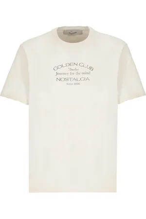 Golden Goose Top, Herre, Hvid, L, Bomuld, Hvid bomulds T-shirt med logo