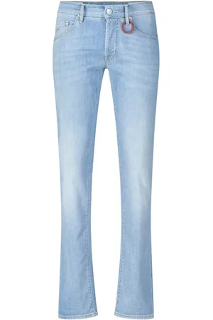 sartoria tramarossa Jeans, Herre, Blå, W32, Uld, Slim-Fit Jeans med Karabiner Ring