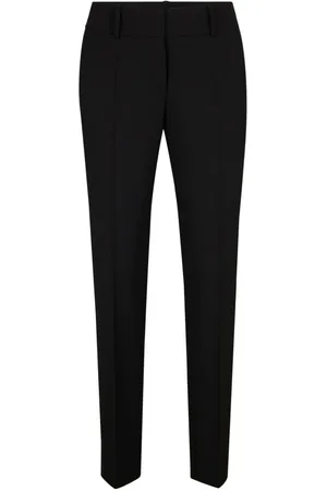 Windsor Bukser, Dame, Sort, 3XL, Uld, Slim Fit Uld Forretningsbukser