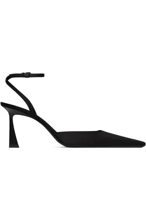 Saint Laurent Sko, Dame, Sort, 38 1/2 EU, Læder, Klassiske sorte slingback pumps