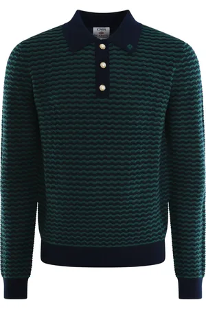 Casablanca Strik, Herre, Grøn, L, Uld, Mini Wave Polo Shirt