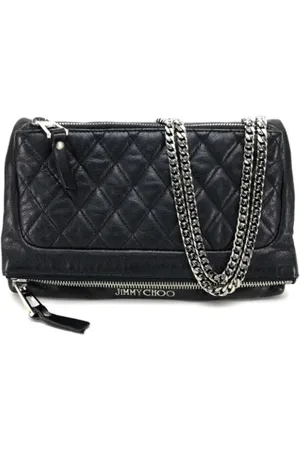 Jimmy Choo Pre-owned, Dame, Sort, ONE SIZE, Uld, Pre-owned Laeder skuldertasker