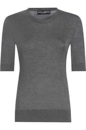 Dolce & Gabbana Strik, Dame, Grå, L, Uld, Stilfuld Strik Trøje