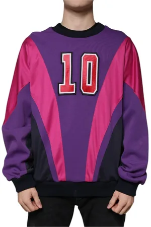 Dolce & Gabbana Strik, Herre, Flerfarvet, 2XL, Bomuld, Multifarvet Crew Neck Pullover Sweatshirt