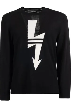 Neil Barrett Strik, Herre, Sort, M, Sort Arrow Sport Jumper
