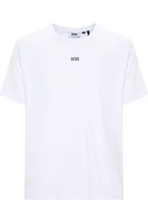 GCDS Top, Herre, Hvid, XS, Hvid Logo Regular T-Shirt