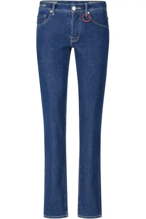 sartoria tramarossa Jeans, Herre, Blå, W38, Uld, Slim-Fit Jeans med Karabiner Ring