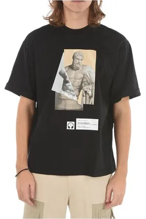 Neil Barrett Top, Herre, Sort, M, Bomuld, Front Print Cotton T-Shirt
