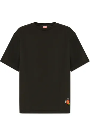 Kenzo Top, Herre, Sort, L, Bomuld, T-shirt med broderet logo