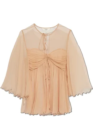 Chloé Bluser & Skjorter, Dame, Lyserød, XS, Silketop med Drapering