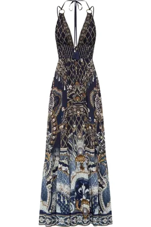 Camilla Kjole, Dame, Flerfarvet, M, Elegant Tiered Dress med Hardware