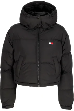 Tommy Hilfiger Jakke, Dame, Sort, M, Uld, Sort Pufferjakke med høj krave
