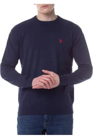 U.S. Polo Assn. Strik, Herre, Blå, XL, Uld, Stilfuld Sweater 67923