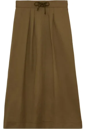 Inès de la Fressange Nederdel, Dame, Grøn, S, Bomuld, Maud plisseret nederdel i bomuld