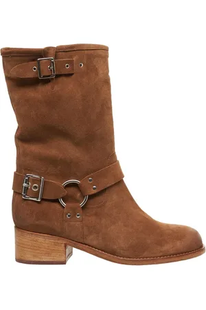 Curiosité Sko, Dame, Brun, 36 EU, Suede, Brun Ruskind Biker Ankelstøvler