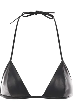 Rick Owens Badetøj, Dame, Sort, XS, Læder, Sort Læder Bralette Top