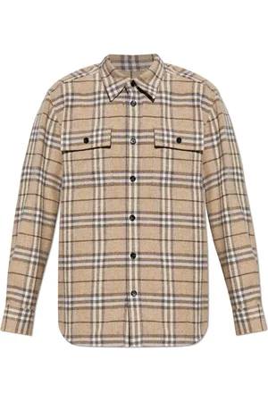 Burberry Skjorte, Herre, , L, Uld, Uldskjorte med ternet mønster