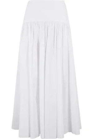 Staud Nederdel, Dame, Hvid, XS, Flowy Midi Nederdel i Procida Stil