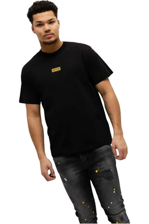VERSACE Top, Herre, Sort, M, Bomuld, Plate Logo T-Shirt Sort Mænd