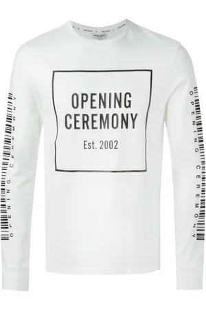 Opening Ceremony Top, Herre, Hvid, M, Hvid Multi Barcode Mode Stil