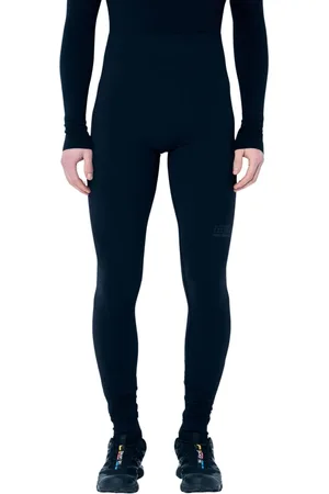Maison Margiela Bukser, Herre, Sort, L, Uld, Logo Print Teksturerede Leggings