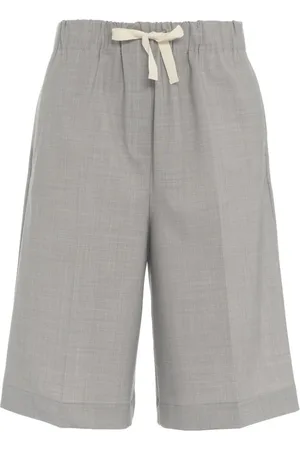 SEMICOUTURE Shorts, Dame, Grå, M, Uld, Luksuriøse Grå Bermudashorts Elastisk Talje