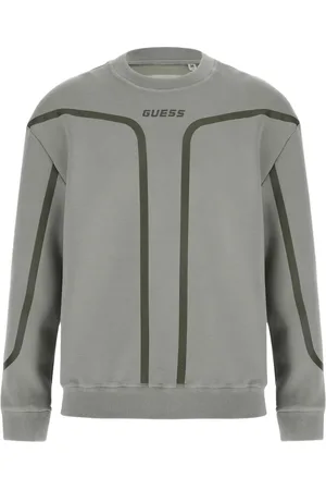 Guess Sweathshirts & Hoodies, Herre, Grøn, S, Uld, Grøn Sweater med Logo Print